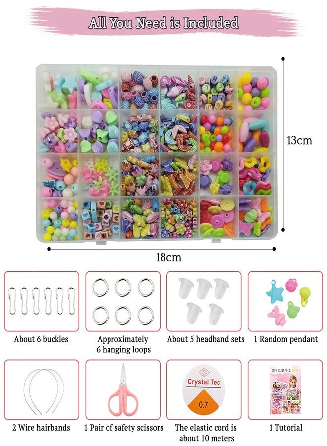 SYGA Beads for Kids Crafts Children's Jewelry Making Kit DIY Bracelets Necklace Hairband and Rings Craft Kits Birthday for 4, 5, 6, 7-Year-Old Little Girls-Multicolor (DIYBeadsSet-24) - Image 2